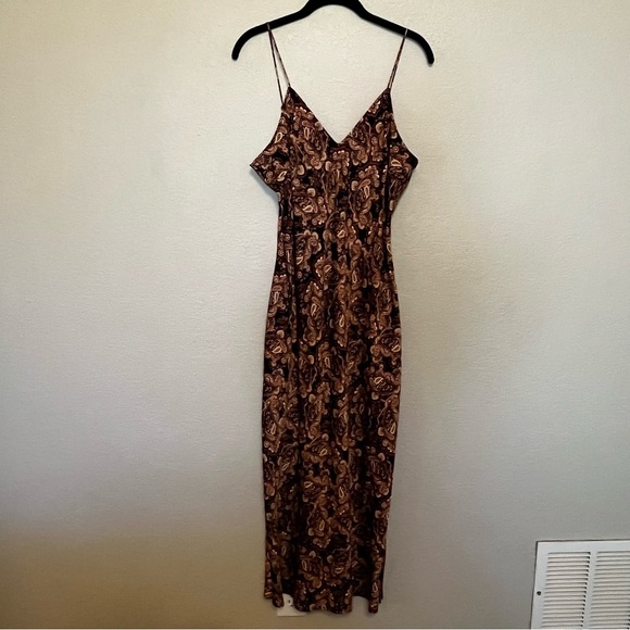 Noli Lotan and Target Black and Brown Paisley Print Slip Dress Size Medium - Picture 1 of 15